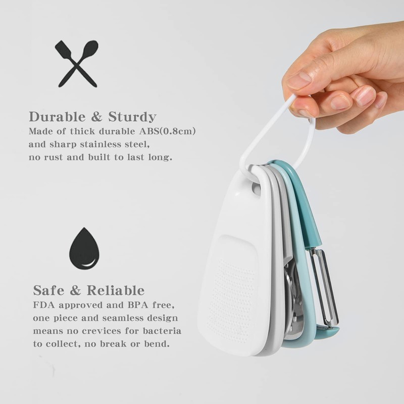 Sieeck Kitchen Gadgets Set 5 Pieces, Space Saving Cheese Grater,