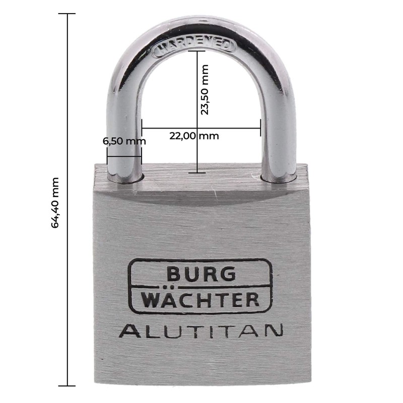 Burg-Wächter, Set of 2, 6,5 mm Shackle Padlock 4 Keys