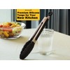 HINMAY 9" Silicone Kitchen Tongs with Silicon tips, Set of