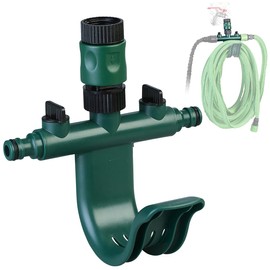 Royal Gardineer 2-way water distributor: adjustable 2-way water distributor with practical hose holder (water hose holder, hose hanger, irrigation computer)