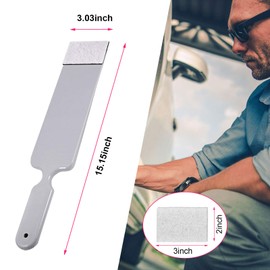 Dickno Bulldozer Squeegee, Long Handle Flat Glass Bulldozer Tint Tools, Scrubber Paddle Squeegee for Car Front Rear Windows Cleaning, Vinyl Wrap and Snow Frost Ice Removal Tool (Grey)