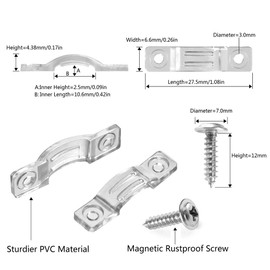 Threetwofour 100 Pack Strip Light Mounting Brackets,Tape Light Fixing Clips,led Strip Light clamp,Double Side Fixing,202 Screws Included,Use for 8-10mm Width IP65 Silicone glued led Strip Light