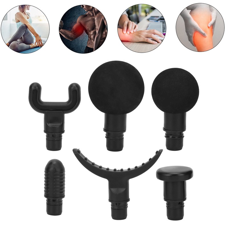 6pcs Deep Tissue Massager Head Set EVA Replaceable Head Attachment