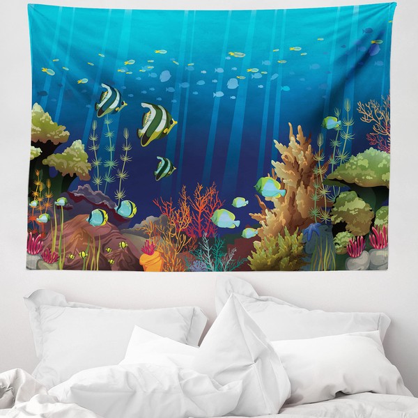 ABAKUHAUS Under the Sea Tapestry, Coral Reef Fish Made of