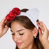 JazSwirl Plush Cat Ears Headband, White Cat Ear Headbands with