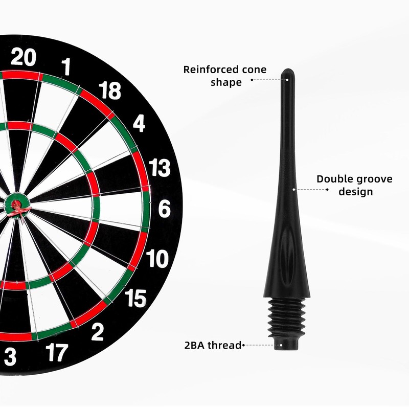 Sinbana 300 Pack 2BA Thread Soft Dart Tips, Durable Nylon