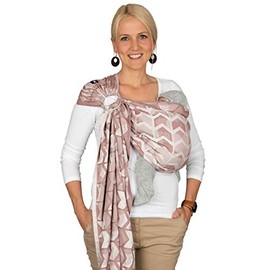 Hoppediz Ring-Sling, Baby Sling from Birth, 100% Organic Cotton, Amsterdam Rose Design
