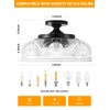 Slypadan Semi Flush Mount Ceiling Light, 12 Inch Large Black