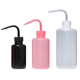 3 Pack Tattoo Wash Bottle, 250ml Water Squirt Bottles Succulent Watering, Safety Rinse Watering Tools, Plastic Squeeze for Medical Lab, Irrigation Sprinkling (White, Black, Pink)
