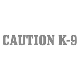 EZ-STIK Caution K-9 Sticker Decal Canine Dog K9 Wall Car K9 Decal Guard Dog Police Schutzhund (Silver, 8")