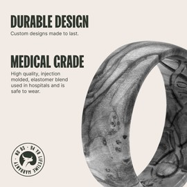 Groove Life Nomad Relic Silicone Ring Breathable Rubber Wedding Rings for Men, Lifetime Coverage, Unique Design, Comfort Fit Ring - Size 10