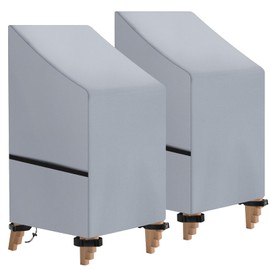 wiipara 2 Stück Gartenstühle Abdeckung Gartenmöbel Schutzhülle für Stapelstühle, Gartenstuhl Abdeckung Wasserdicht, Winterfest, UV-Beständig, Reißfest, Stuhlabdeckung Outdoor Wetterfest 65x65x80/120cm