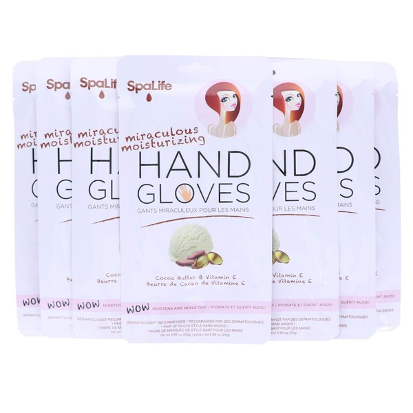 Spa Life Restoring Miraculous Moisturizing Hand Gloves ( Cocoa Butter + Vitamin E 8 Pack)