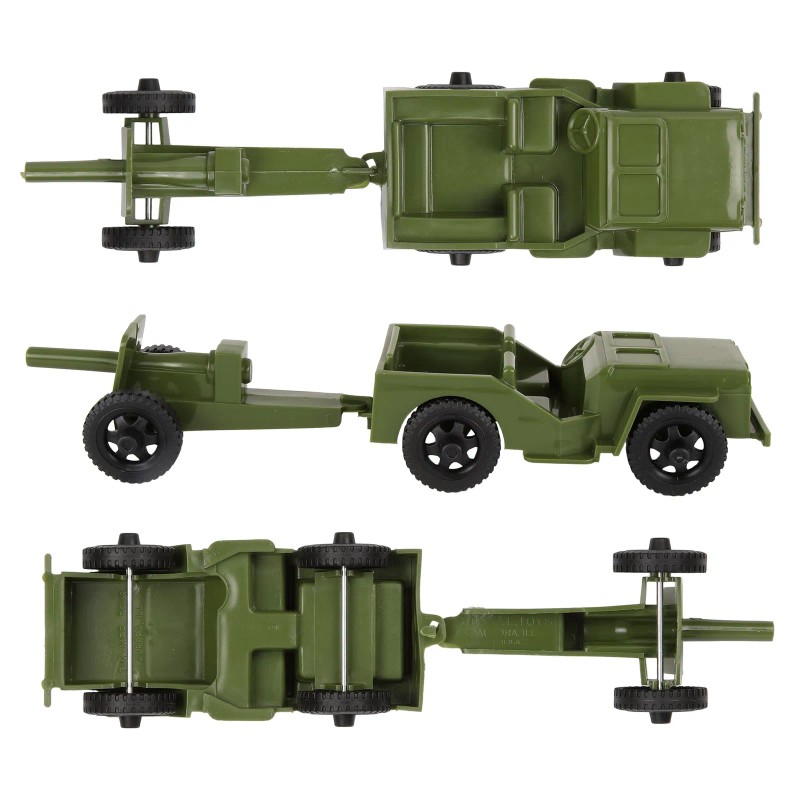 BMC Toys TimMee Processed Plastic OD GREEN Willys Jeep Artillery