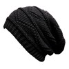 TOSKATOK Ladies Knit Slouch Winter Hat/Beanie -Black-A