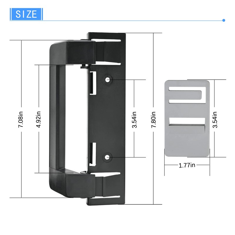 2 Pack 3316882900 RV Refrigerator Door Handle Holder Grip Black