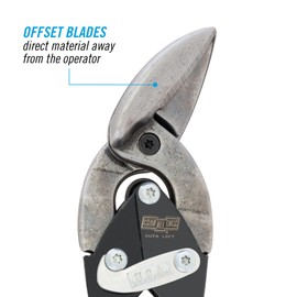 Channellock 610 FL 10" Offset Left Cut Airline Snips