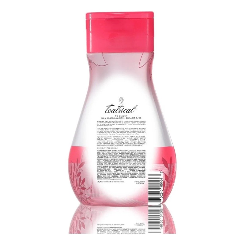 Agua Micelar Teatrical Detox Con Células Madre 600 Ml