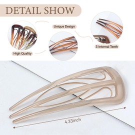 5PCS U-Shaped Hair Clips, and Large Hair Clips Suitable for Girls' Slender Hair-Multicolor