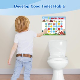 Designs Potty Training Chart for Toddlers Boys - Potty Chart for Boys with Stickers, Kids Potty Training Chart for Toddlers Boys, Potty Sticker Chart for Toddlers Boy, Potty Rewards (Farm)