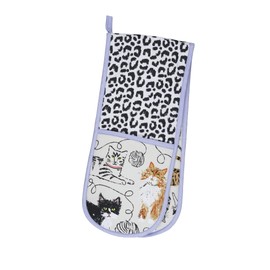 Ulster Weavers - Feisty Cats Double Oven Gloves (88 x 18cm) - 100% Cotton - Cat & Leopard Print Oven Gloves Heat Resistant - Washable - Leopard Oven Gloves - Cat Kitchen Accessories - Cat Lovers Gifts