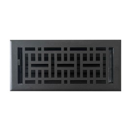 Empire Register Co. 4" x 10" Premium Vent Covers for Home Floor Only, Metal Damper Attached Floor Register, Heavy Duty Steel Walkable Floor Air Vent Covers, Register Cover Vents: Textured Black Finish