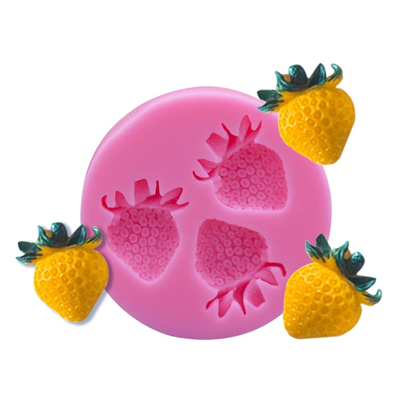 3D Strawberry Molds 1Pcs Fruit Shape Chocolate Mold Reusable Dessert