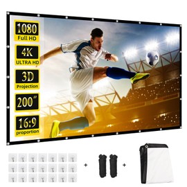 200 inch Projector Screen,DUYIKJ Outdoor Large Projector Screen, Portable 16:9 4K HD Rear Front Projection Movie Screen for Home Theater,Large Commercial Performance