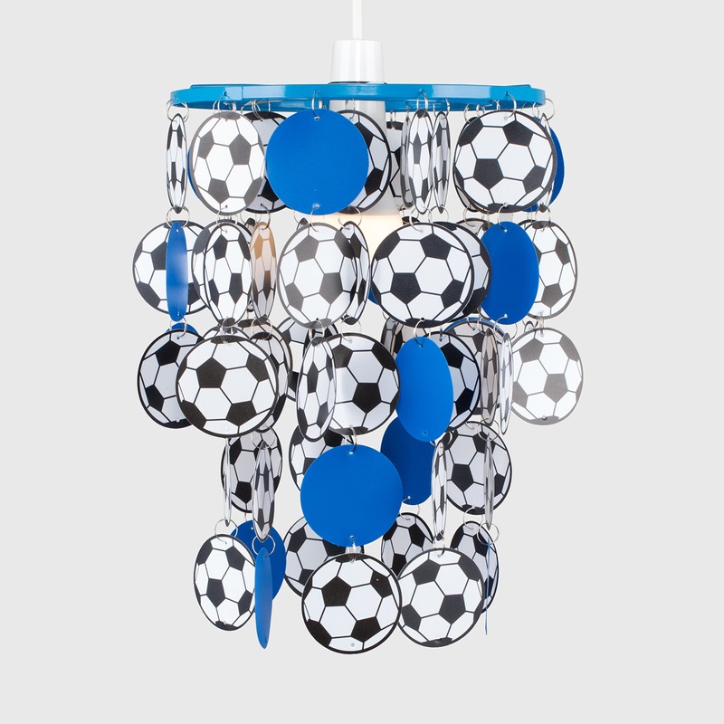 MiniSun - Boys Blue City Football Bedroom/Nursery Ceiling Pendant Light