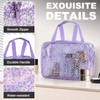 UUYUUY PVC Clear Makeup Bag, Leopard Purple, Clear Makeup Bag