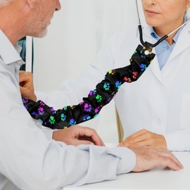 Uorisanigo Stethoscope Cover Dog Paw Stethoscope Accessories 2 Pack Stethoscope Cover Sleeve Cute Pattern Stretchy Stethoscope Protective and Decor Cover for Nurses