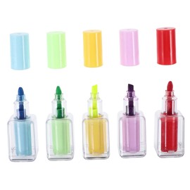 Gadpiparty 5Pcs Fluorescent Highlighter Pens Set Mini Art Markers in Random Colors for Office and School Supplies for Students and Nurses Colorful Marking Pens