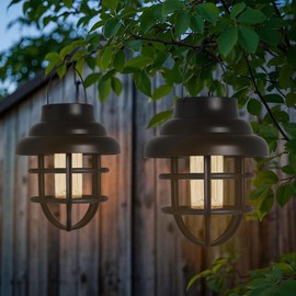 Solar Lantern Outdoor Hanging Lights,4 Pack Waterproof Decorative Solar Powered LED Landscape Lanterns with Retro Design for Patio, Yard, Garden and Pathway Holiday Decor