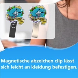 2 Pack Embrace Chaos Opossum Magnetic ID Badge Holder with Name Badge, Magnetic Badge Holder Clip for Office Workers, Teachers, Doctors, Nurses, Black & Beige