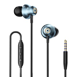 Wired Headphones with mic,Universal 3.5mm earplugs,HiFi Earphones with Four Speakers, Noise Cancelling earplugs,Stereo Subwoofer, The Volume can be Adjusted.