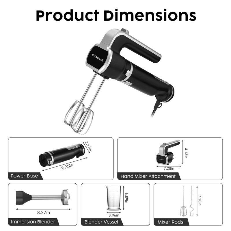 2-In-1 Hand Mixer Immersion Blender Electric Handheld, Portable Hand Blender