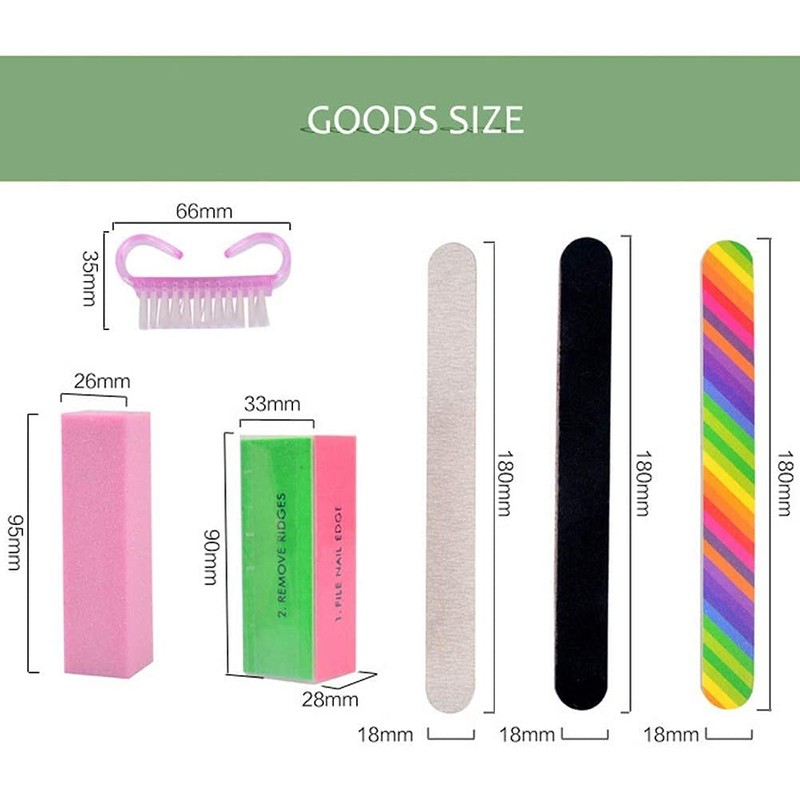 ANCLLO 6pcs Nail Files and Buffer Set with Professional Nail