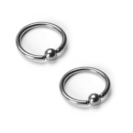 Pierced Owl - 14GA G23 Solid Titanium Captive Bead Rings - Sold as a Pair, Metal, no gemstone