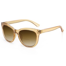 EASY READ Bifocal Reading Sunglasses for Women，Fashion Sun Readers UV400 Protection(Magnification 2.00,Yellow)