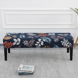 SPRINGRICO Stretch Dining Bench Cover, Removable Bench Slipcover Washable Bench Seat Protector Rectangle Bench Cover for Dining Room, Living Room, Bedroom, Kitchen (Garden Wind)