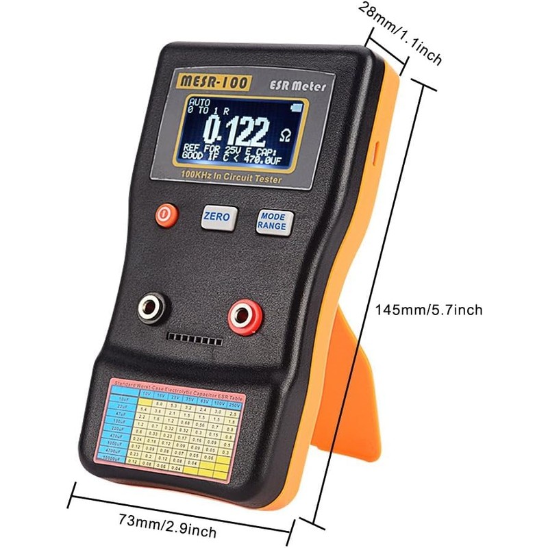 Candeon ESR Capacitor Tester, MESR-100 Digital Capacitance Meter ESR Meter