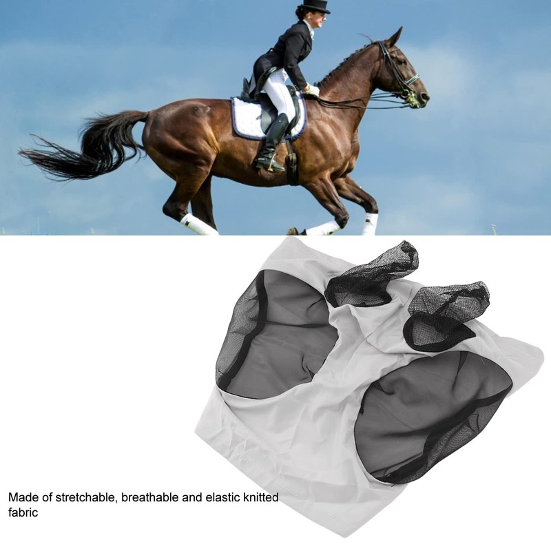 GLOGLOW Máscara Antimoscas de Malla de Caballo, Cómoda Cubierta de