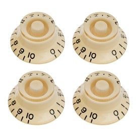 Musiclily Pro Inch Size Guitar Top Hat Bell Knobs Compatible with USA Made Les Paul Style Electric Guitar, Cream (Set of 4)