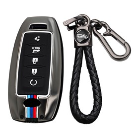 TECART Key fob Holder Car Key Case Protector Fit for Infiniti QX60 QX50 Automotive Interior Accessories 5 Button Black