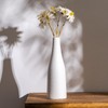 Ceramic White Vase for Home Decor, 8 Inch White Flowers