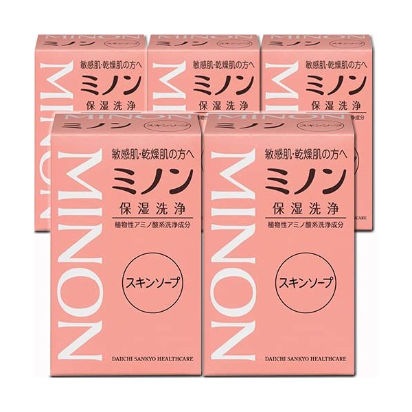 Minon Skin Soap, 2.8 oz (80 g) x 5 Packs (4987107616111-5)