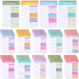Fainne 20 Packs Daily to Do List Notepads Daily Planner Notepad 5" x 8" Undated Planner Notebook with 30 Sheets Spiral Checklist Productivity Organizer for Work Tasks Classroom Office