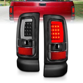 AmeriLite for 1994-2001 Dodge Ram 1500 2500 3500 Truck Black C-Bar LED Tube Replacement Tail Lights Signal Lamp Pair - Passenger and Driver Side