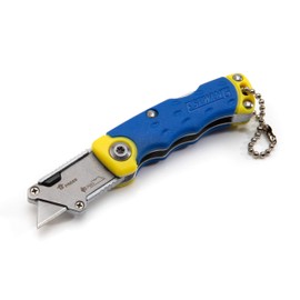 Estwing Folding Lock Back Utility Knife/Box Cutter Mini Tool with Disposable Razor Blade, Ergonomic Handle, Convenient Portable Design
