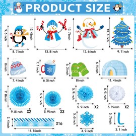 Winter Bulletin Board Decorations Set 3D Christmas Wonderland Snowman Classroom Decor with Paper Pom Poms Paper Fans Snowflakes Penguin Cutouts for School Wall Door Christmas Holiday Party Supplies